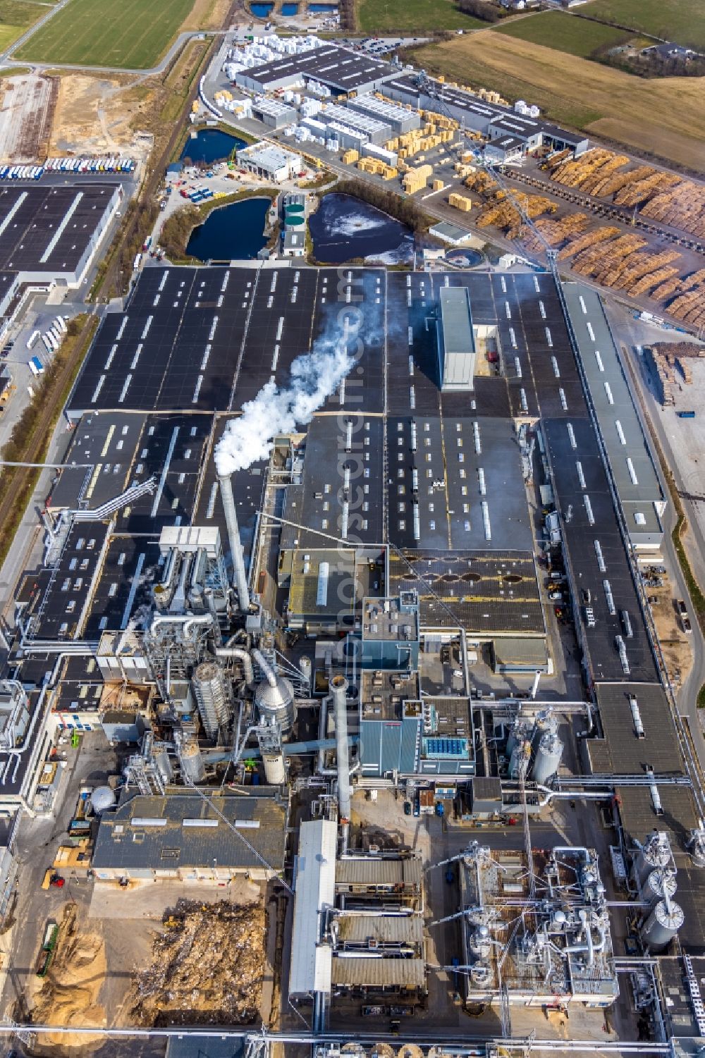 Aerial image Brilon - Company grounds and facilities of of EGGER Holzwerkstoffe Brilon GmbH & Co. KG in Brilon in the state North Rhine-Westphalia, Germany