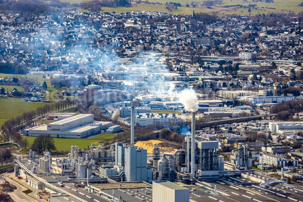 Aerial image Brilon - Company grounds and facilities of of EGGER Holzwerkstoffe Brilon GmbH & Co. KG in Brilon in the state North Rhine-Westphalia, Germany