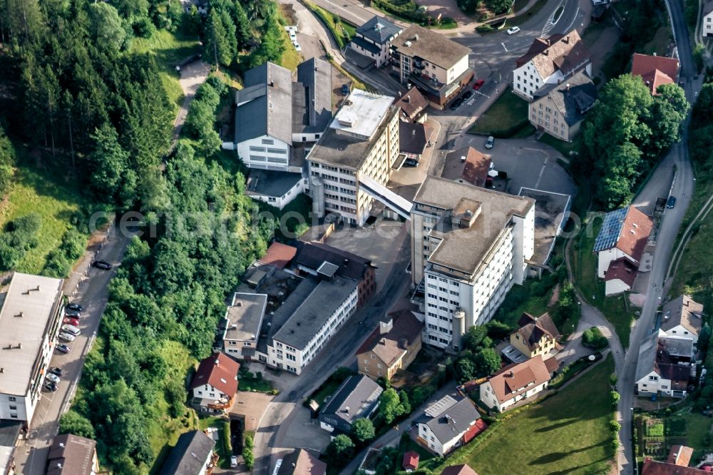 Gütenbach from the bird's eye view: Company grounds and facilities of of Faller Modellbau in Guetenbach in the state Baden-Wurttemberg, Germany