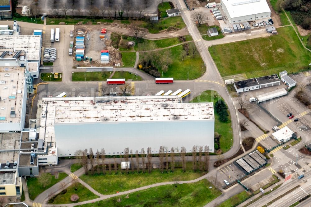 Aerial image Freiburg im Breisgau - Company grounds and facilities of of Pfizer Manufakturing in Freiburg im Breisgau in the state Baden-Wurttemberg, Germany