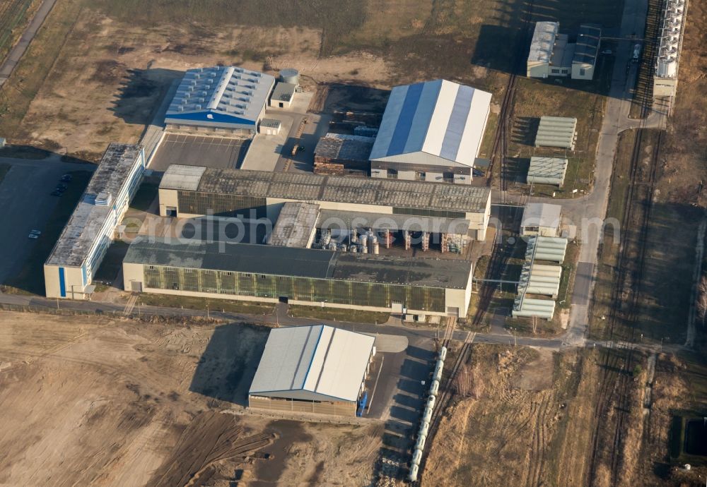 Vetschau Spreewald from the bird's eye view: Company grounds and facilities of der Walter Schmidt GmbH in Vetschau/Spreewald in the state Brandenburg