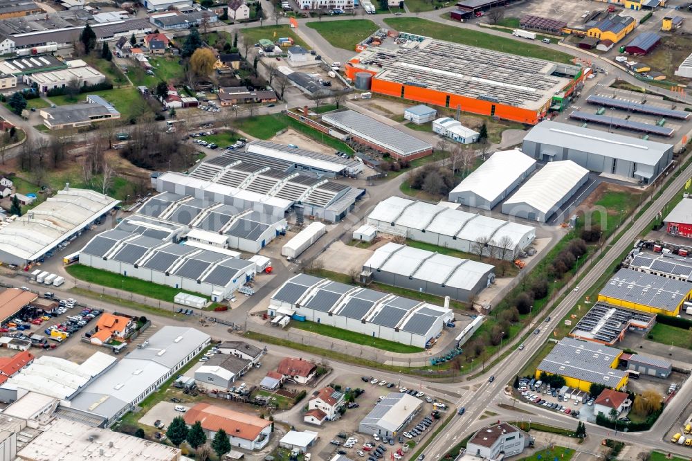 Herbolzheim from above - Company grounds and facilities of of wecubex Systemtechnik GmbH in Herbolzheim in the state Baden-Wurttemberg, Germany