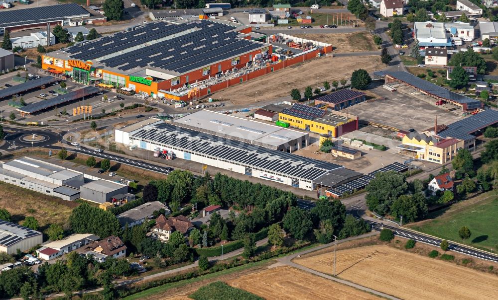 Herbolzheim from above - Company grounds and facilities of Der Wiss GmbH + Co Feuerwehrfahrzeuge in Herbolzheim in the state Baden-Wurttemberg, Germany