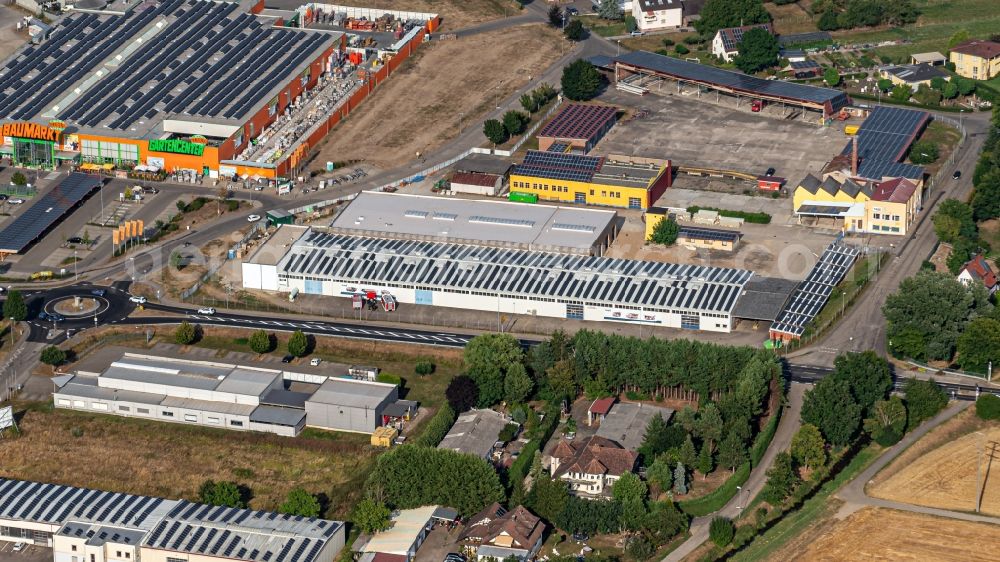 Herbolzheim from the bird's eye view: Company grounds and facilities of Der Wiss GmbH + Co Feuerwehrfahrzeuge in Herbolzheim in the state Baden-Wurttemberg, Germany