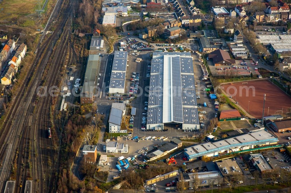 Gelsenkirchen from above - Company grounds and facilities of DB Deutsche Bahn in Gelsenkirchen in the state North Rhine-Westphalia