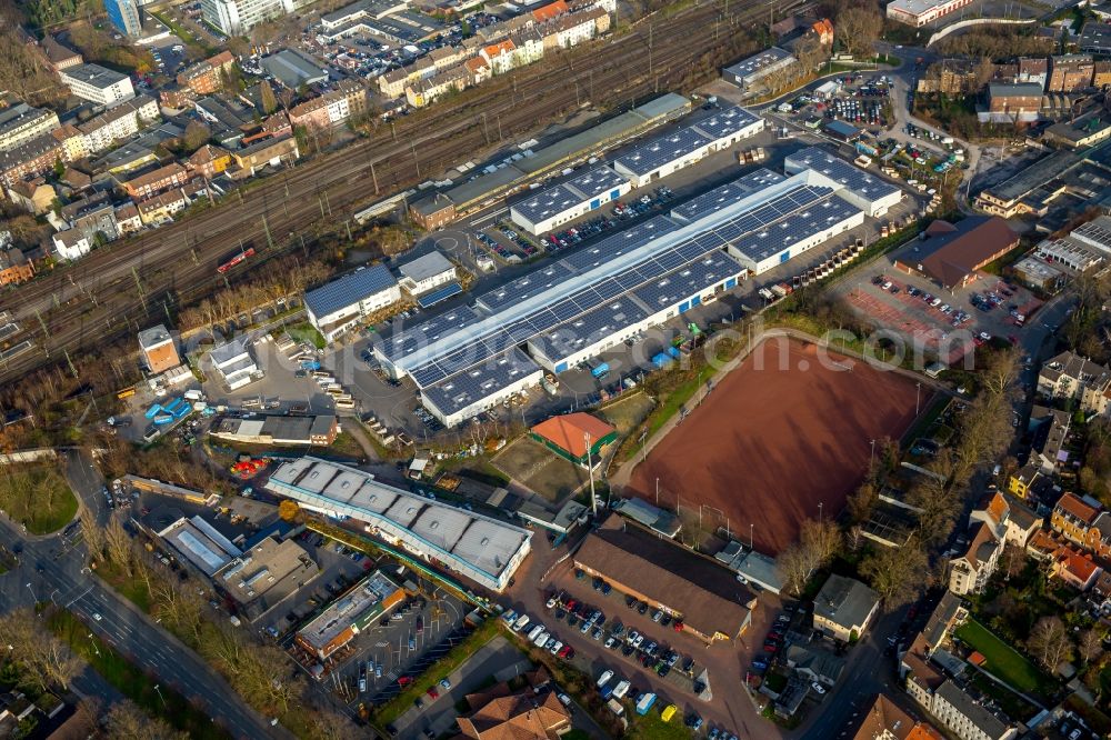 Aerial image Gelsenkirchen - Company grounds and facilities of DB Deutsche Bahn in Gelsenkirchen in the state North Rhine-Westphalia