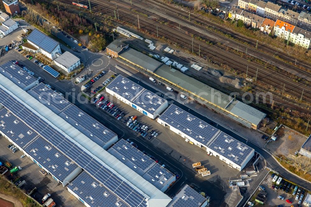 Gelsenkirchen from above - Company grounds and facilities of DB Deutsche Bahn in Gelsenkirchen in the state North Rhine-Westphalia