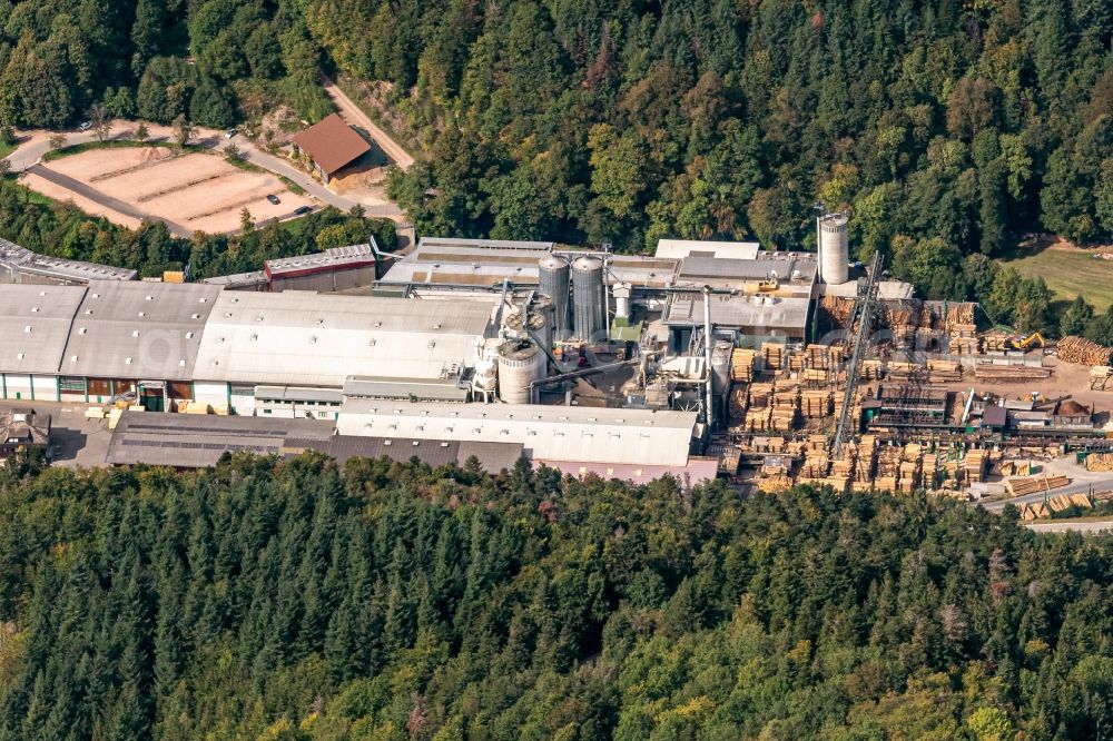 Aerial photograph Wagensteig - Company grounds and facilities of Dold Holzwerke GmbH in Wagensteig in the state Baden-Wurttemberg, Germany