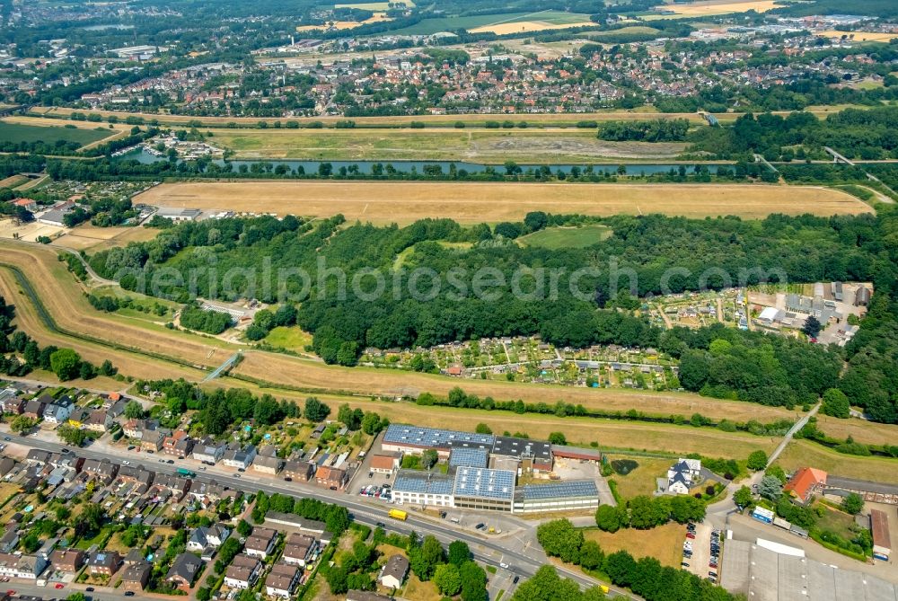 Aerial image Dorsten - Company grounds and facilities of Dorstener Polstermoebelfabrik Engel & Co. GmbH on Marler Strasse in Dorsten in the state North Rhine-Westphalia, Germany