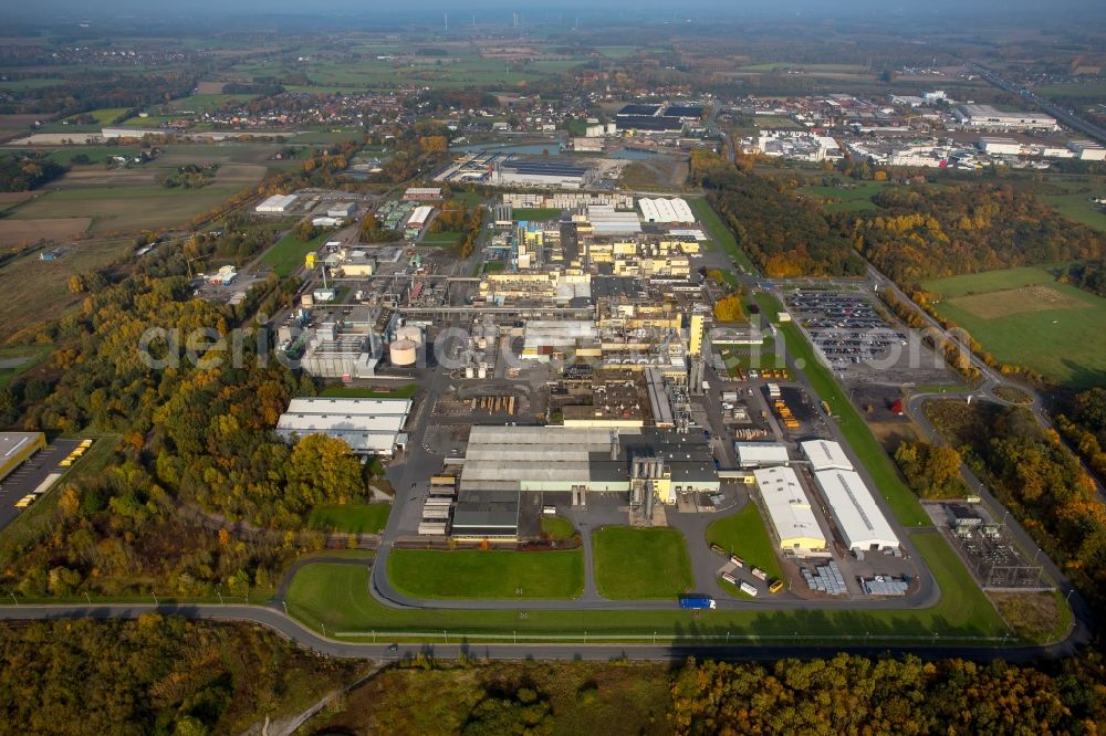 Aerial image Hamm - Company grounds and facilities of Dupont works in Hamm in the state of North Rhine-Westphalia