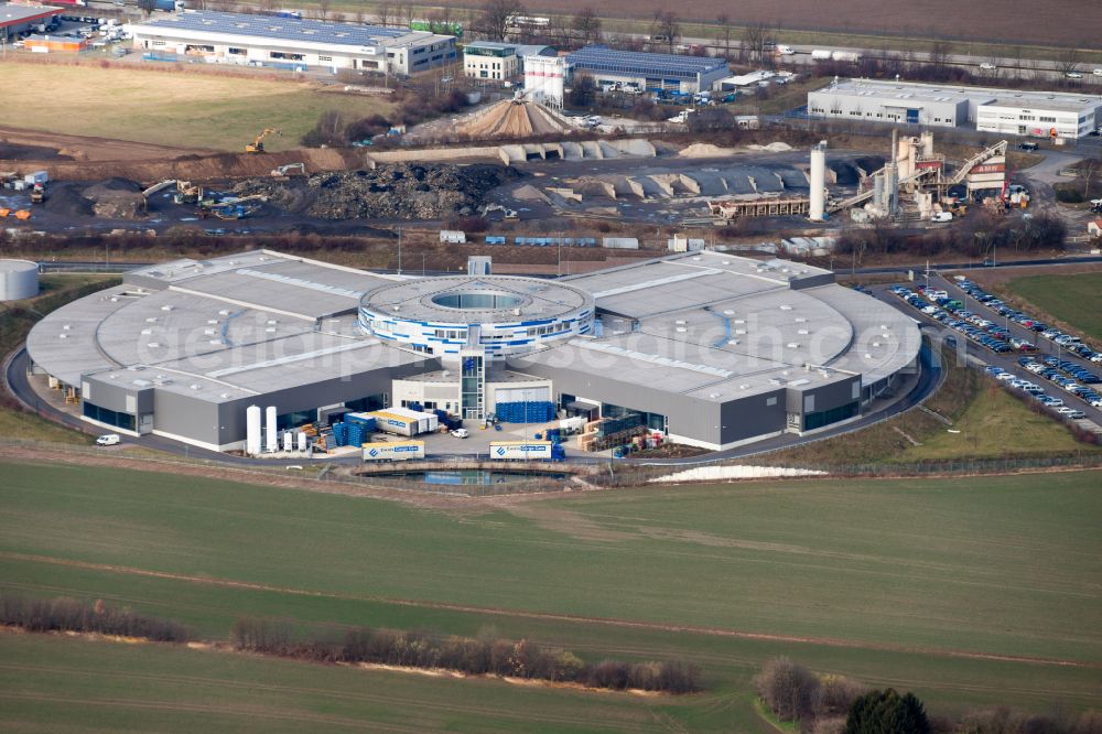 Wilsdruff from the bird's eye view: Premises of the Eberspaecher GmbH in Wilsdruff in Saxony. Eberspaecher is one of the leading system developers and suppliers for exhaust technology, vehicle heaters and bus air conditioning systems