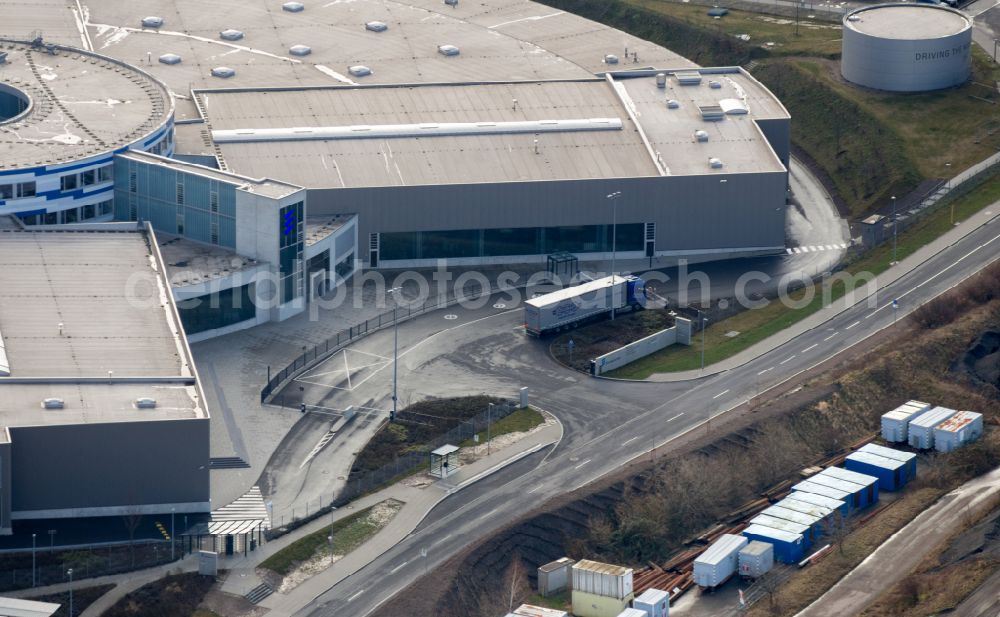 Wilsdruff from the bird's eye view: Premises of the Eberspaecher GmbH in Wilsdruff in Saxony. Eberspaecher is one of the leading system developers and suppliers for exhaust technology, vehicle heaters and bus air conditioning systems