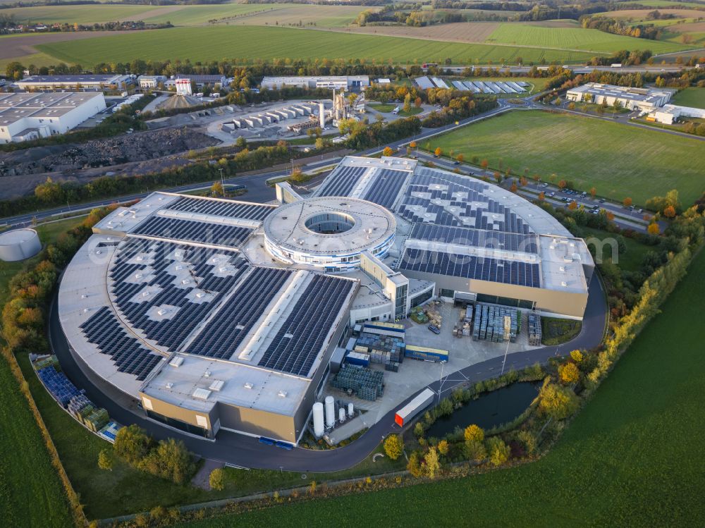 Aerial photograph Wilsdruff - Premises of the Eberspaecher GmbH in Wilsdruff in Saxony. Eberspaecher is one of the leading system developers and suppliers for exhaust technology, vehicle heaters and bus air conditioning systems