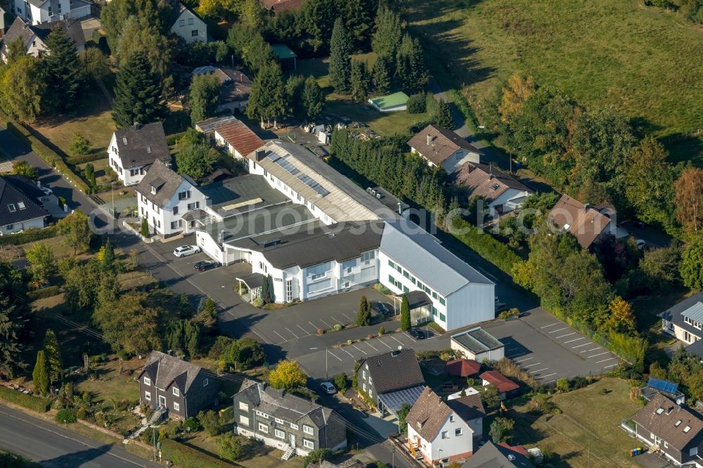 Burbach from above - Company grounds and facilities of EbV Elektronikbau- and Vertriebs-GmbH on Heisterner Weg in Burbach in the state North Rhine-Westphalia, Germany