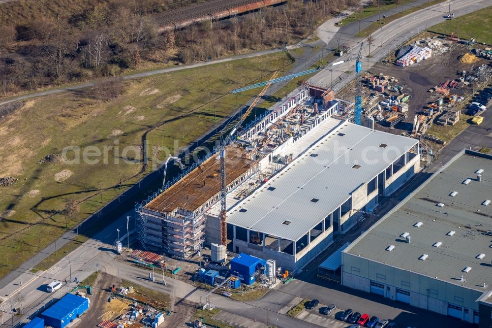 Dortmund from above - Company grounds and facilities of EDAG Engineering GmbH on Carlo-Schmid-Allee in Dortmund at Ruhrgebiet in the state North Rhine-Westphalia, Germany