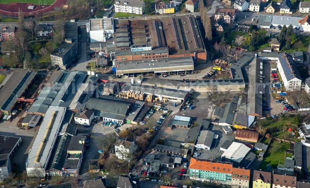 Witten from above - Company grounds and facilities of the former Boehmer Iron Works in Witten in the state of North Rhine-Westphalia