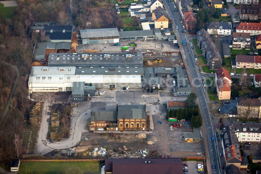 Bochum from the bird's eye view: Grounds of the former fireworks company Keller with the historic machine house of the Centrum 2 pit in Wattenscheid in the state of North Rhine-Westphalia