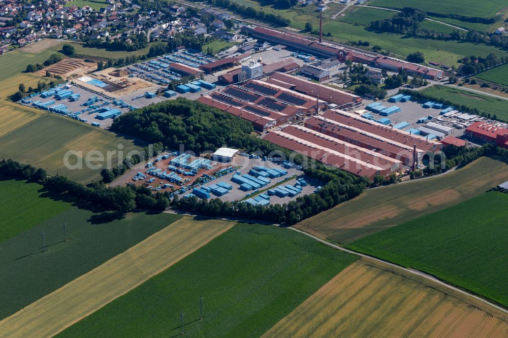 Aerial photograph Ergoldsbach - Company grounds and facilities of ERLUS AG on street B15 in Ergoldsbach in the state Bavaria, Germany