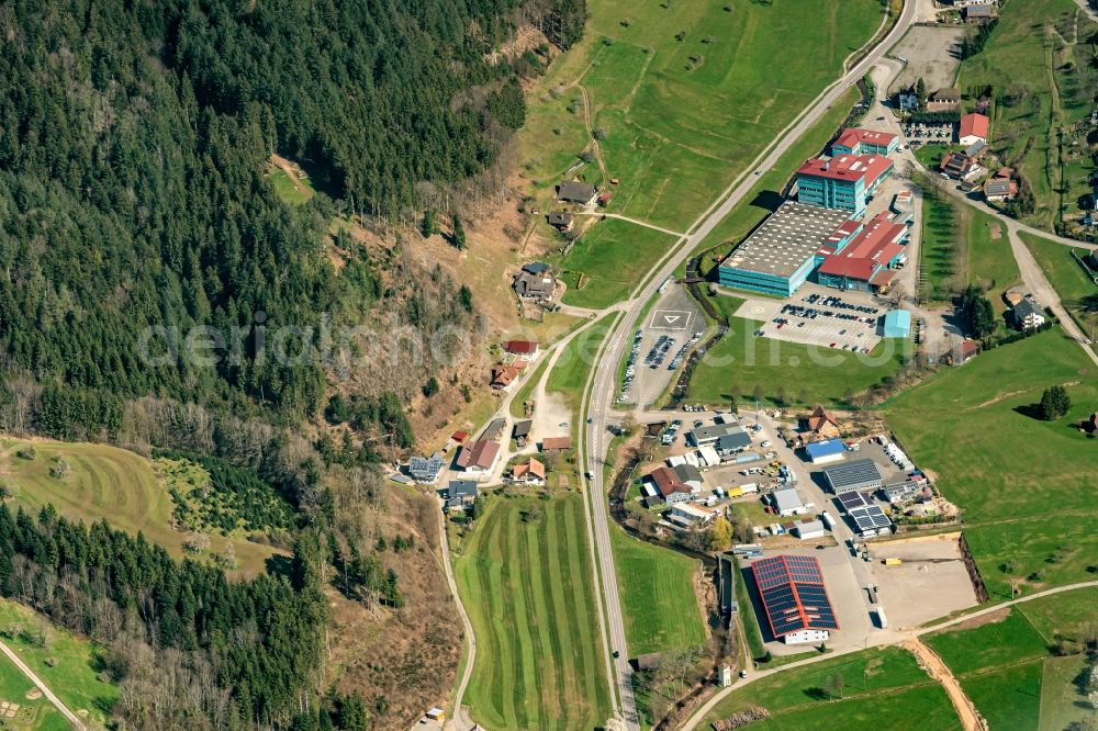 Aerial image Nordrach - Company grounds and facilities of Erwin Junker Maschinenfabrik GmbH in Nordrach in the state Baden-Wuerttemberg, Germany