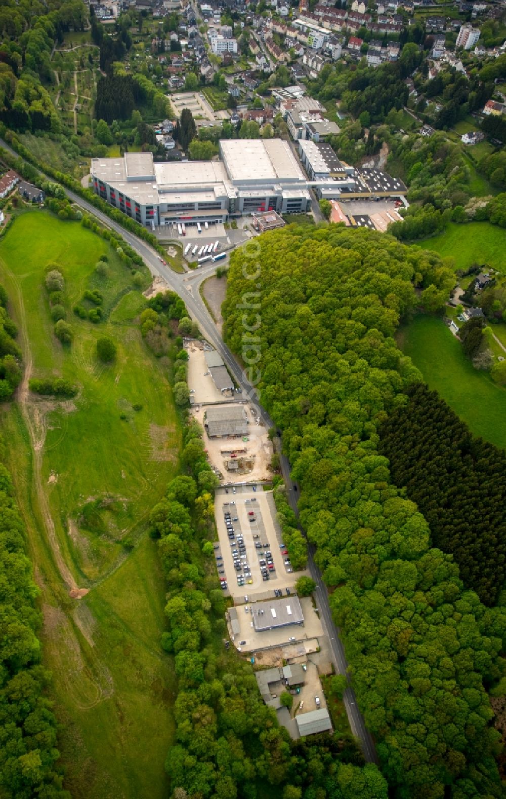 Ennepetal from above - Premises of febi bilstein in the East of Ennepetal in the state of North Rhine-Westphalia