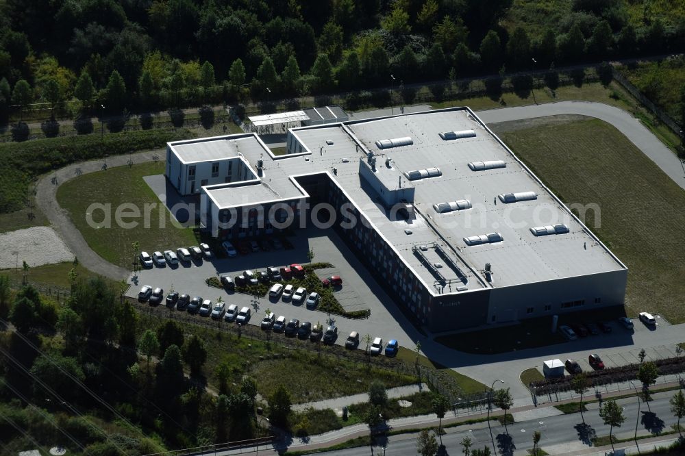 Berlin from above - Company grounds of Finetech GmbH & Co.KG at Boxberger street in the district Marzahn in Berlin