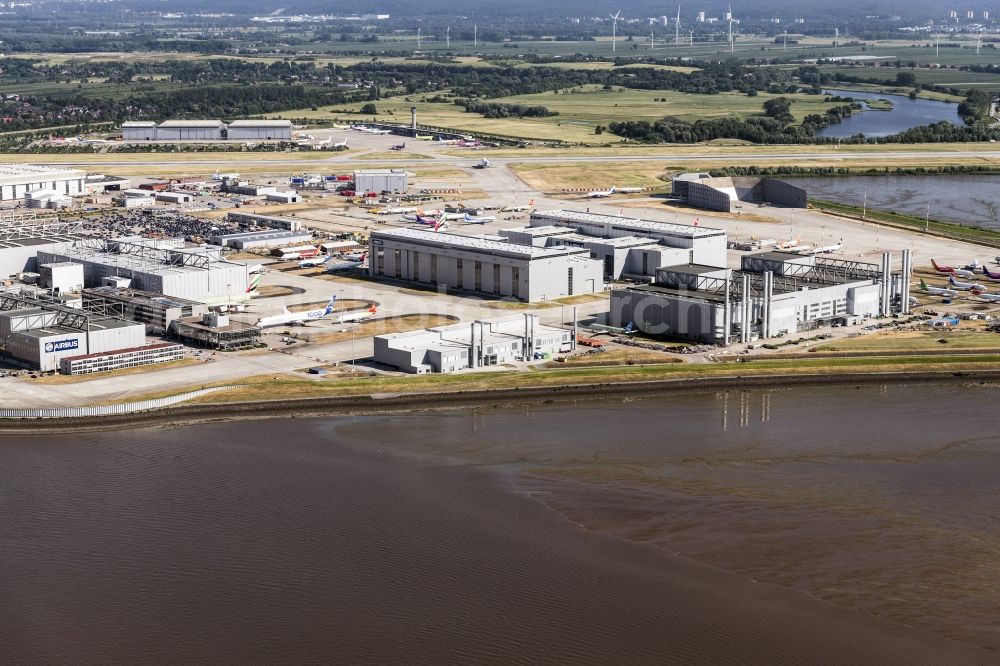 Hamburg from above - Company grounds and facilities of Firma Airbus in Hamburg, Germany