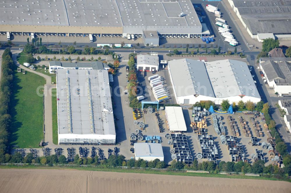 Wunstorf from above - Blick auf das Firmengelände der Firma BRUGG Rohrsysteme GmbH an der Adolf Oesterheld Str. 31 in 32515 Wunstorf. Das Unternehmen ist Spezialanbieter für Rohrsysteme zum Transport von Flüssigkeiten , Gasen und Wärme. Premises of the company in Brugg Pipe Systems Inc. in Wunstorf / Lower Saxony - Germany.