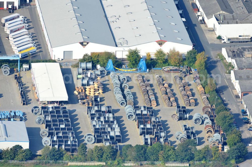 Wunstorf from above - Blick auf das Firmengelände der Firma BRUGG Rohrsysteme GmbH an der Adolf Oesterheld Str. 31 in 32515 Wunstorf. Das Unternehmen ist Spezialanbieter für Rohrsysteme zum Transport von Flüssigkeiten , Gasen und Wärme. Premises of the company in Brugg Pipe Systems Inc. in Wunstorf / Lower Saxony - Germany.