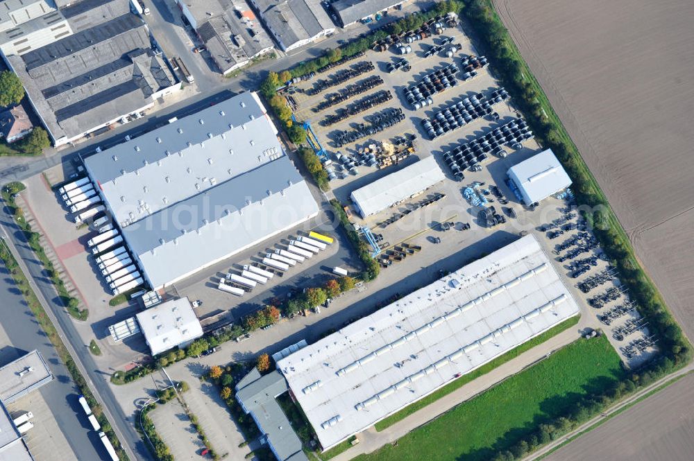 Aerial image Wunstorf - Blick auf das Firmengelände der Firma BRUGG Rohrsysteme GmbH an der Adolf Oesterheld Str. 31 in 32515 Wunstorf. Das Unternehmen ist Spezialanbieter für Rohrsysteme zum Transport von Flüssigkeiten , Gasen und Wärme. Premises of the company in Brugg Pipe Systems Inc. in Wunstorf / Lower Saxony - Germany.