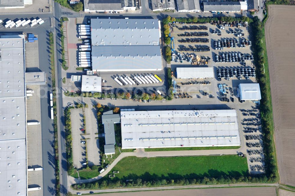 Aerial photograph Wunstorf - Blick auf das Firmengelände der Firma BRUGG Rohrsysteme GmbH an der Adolf Oesterheld Str. 31 in 32515 Wunstorf. Das Unternehmen ist Spezialanbieter für Rohrsysteme zum Transport von Flüssigkeiten , Gasen und Wärme. Premises of the company in Brugg Pipe Systems Inc. in Wunstorf / Lower Saxony - Germany.