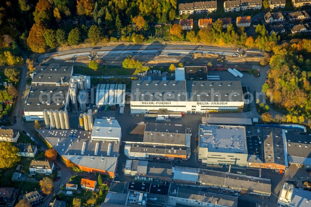 Hagen from above - Company grounds and facilities of the company Doerken in Hagen in the state North Rhine-Westphalia