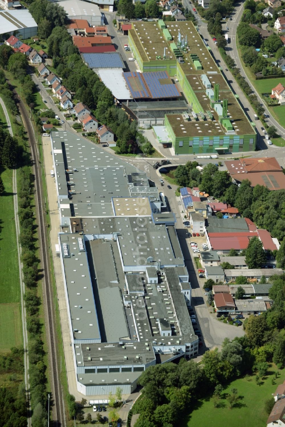 Sulzbach an der Murr from above - Company grounds and facilities of Firma Erkert HES-Praezisionsteile in Sulzbach an der Murr in the state Baden-Wuerttemberg