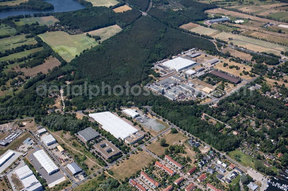 Aerial image Werder (Havel) - Company grounds and facilities of Gewerbegebiet in Werder (Havel) in the state Brandenburg, Germany