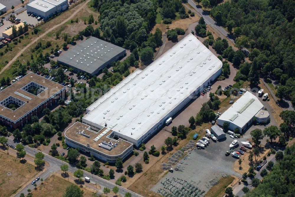 Aerial photograph Werder (Havel) - Company grounds and facilities of Gewerbegebiet in Werder (Havel) in the state Brandenburg, Germany