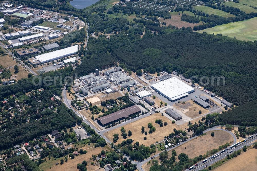 Aerial image Werder (Havel) - Company grounds and facilities of Gewerbegebiet in Werder (Havel) in the state Brandenburg, Germany