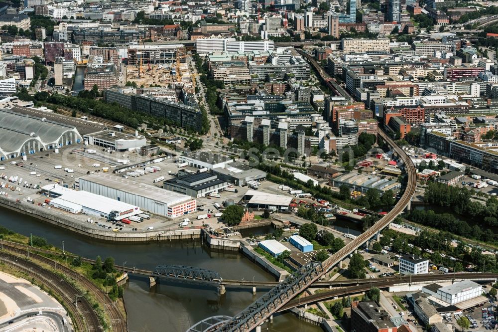 Aerial photograph Hamburg - Company grounds and facilities of Firma Jungheinrich in Hamburg, Germany