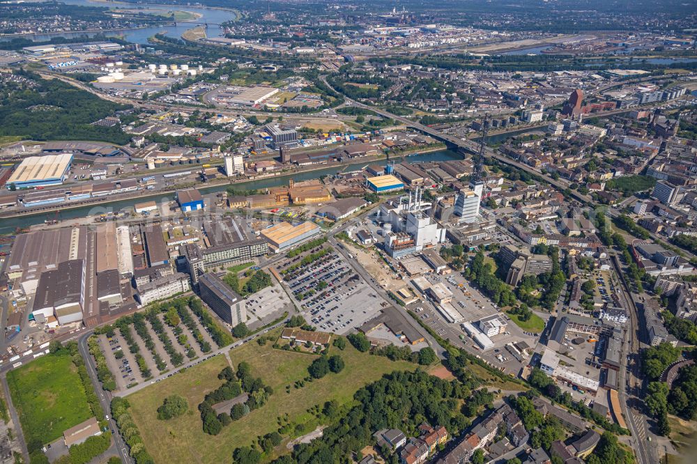 Duisburg from above - Company grounds and facilities of Firma Siemens Energy Global GmbH & Co. KG on street Werthauser Strasse in the district Hochfeld in Duisburg at Ruhrgebiet in the state North Rhine-Westphalia, Germany