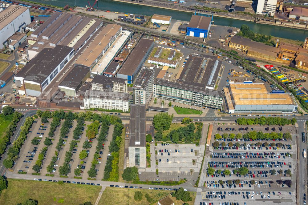 Aerial image Duisburg - Company grounds and facilities of Firma Siemens Energy Global GmbH & Co. KG on street Werthauser Strasse in the district Hochfeld in Duisburg at Ruhrgebiet in the state North Rhine-Westphalia, Germany