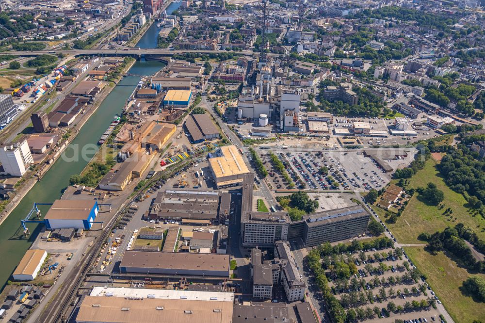 Duisburg from above - Company grounds and facilities of Firma Siemens Energy Global GmbH & Co. KG on street Werthauser Strasse in the district Hochfeld in Duisburg at Ruhrgebiet in the state North Rhine-Westphalia, Germany