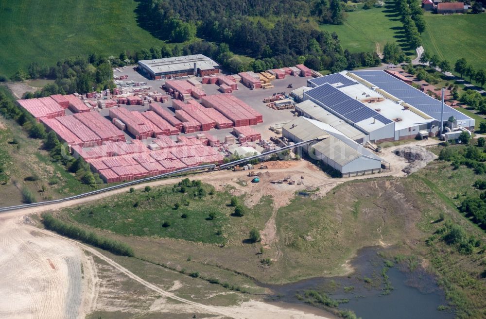 Wiesenburg/Mark from above - Company grounds and facilities of of Firma Wienenberger in Wiesenburg/Mark in the state Brandenburg, Germany