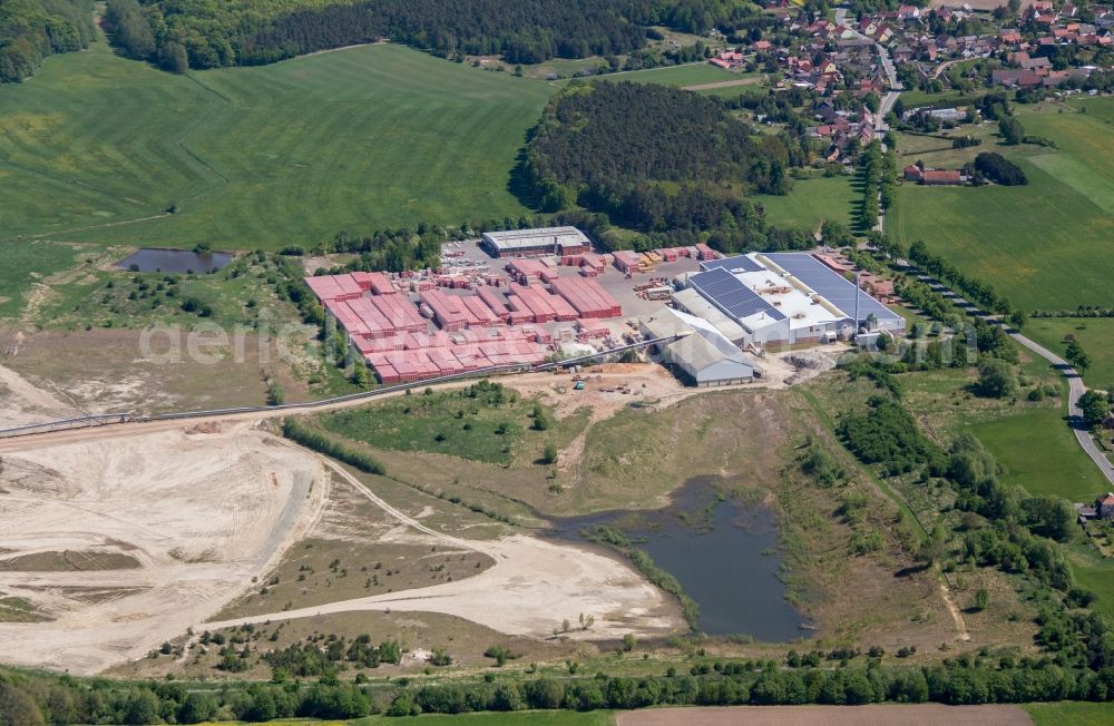 Wiesenburg/Mark from the bird's eye view: Company grounds and facilities of of Firma Wienenberger in Wiesenburg/Mark in the state Brandenburg, Germany