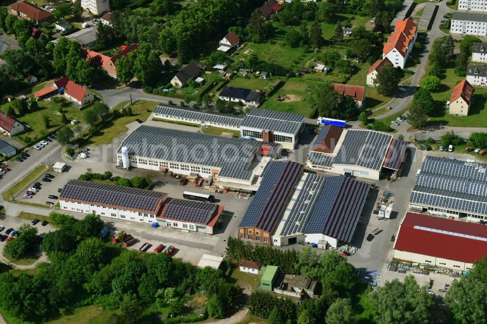 Aerial photograph Brüsewitz - Company grounds and facilities of Flintab GmbH and of LTA Anlagentechnik GmbH on Strasse of DSF in Bruesewitz in the state Mecklenburg - Western Pomerania, Germany