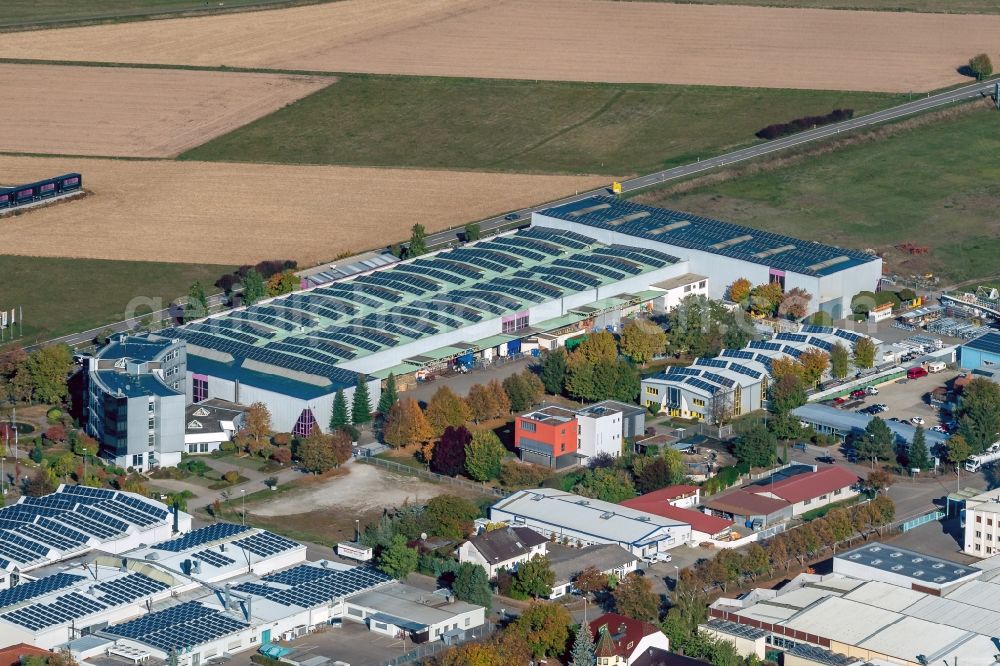 Aerial photograph Kenzingen - Company grounds and facilities of Freyler Industriebau in Kenzingen in the state Baden-Wurttemberg, Germany