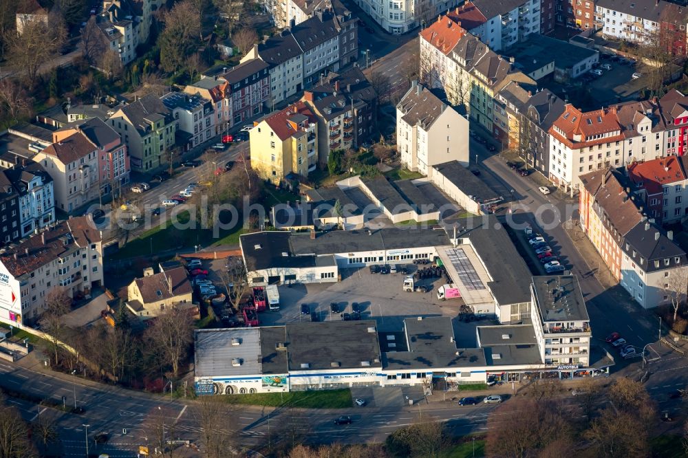 Herne from above - Company grounds and facilities of Reifen Stiebling on Jean-Vogel-Strasse in Herne in the state of North Rhine-Westphalia