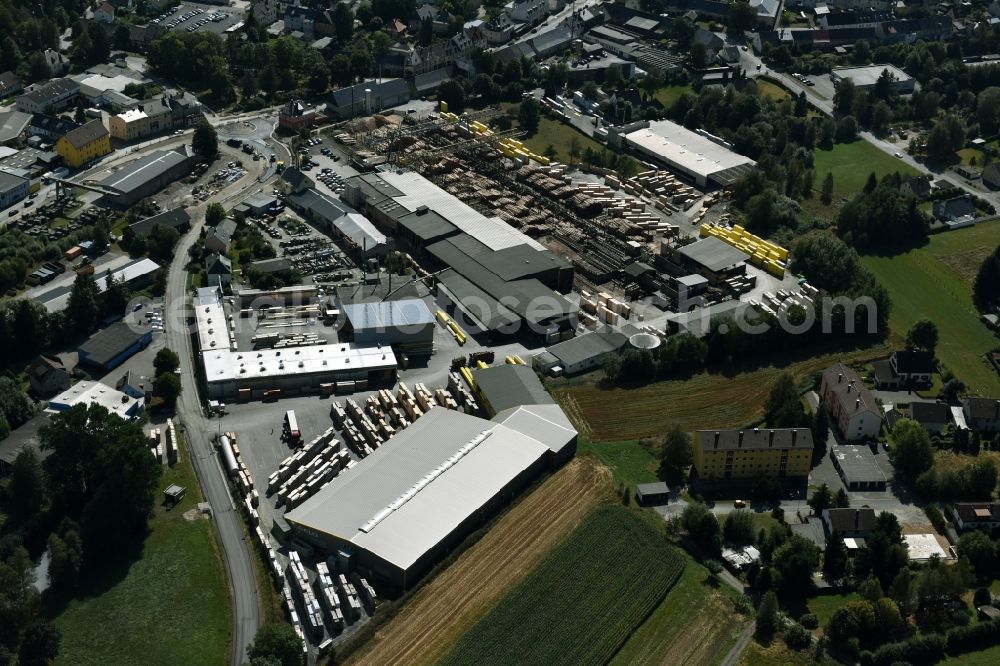 Aerial photograph Weißenstadt - Premises and facilities of GELO Holzwerke GmbH in Weissenstadt in the state of Bavaria