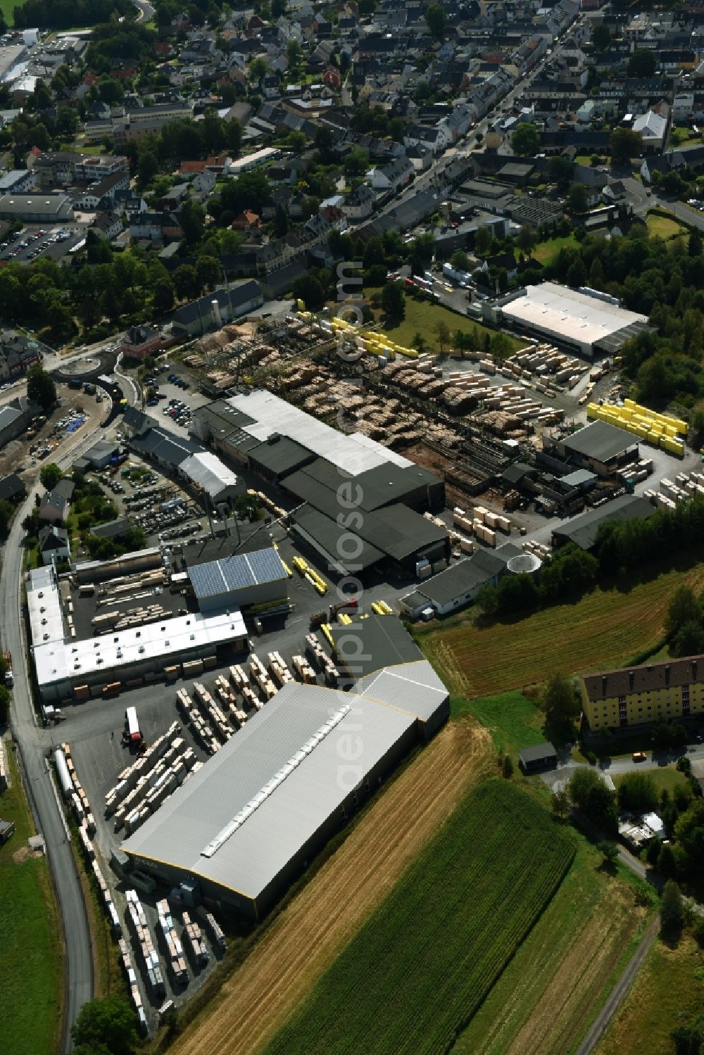 Weißenstadt from above - Premises and facilities of GELO Holzwerke GmbH in Weissenstadt in the state of Bavaria