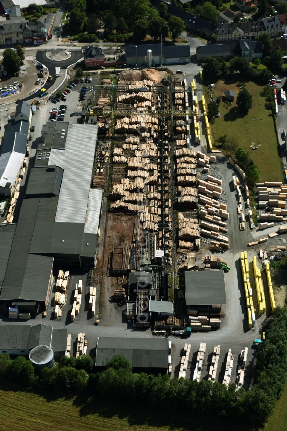 Weißenstadt from the bird's eye view: Premises and facilities of GELO Holzwerke GmbH in Weissenstadt in the state of Bavaria