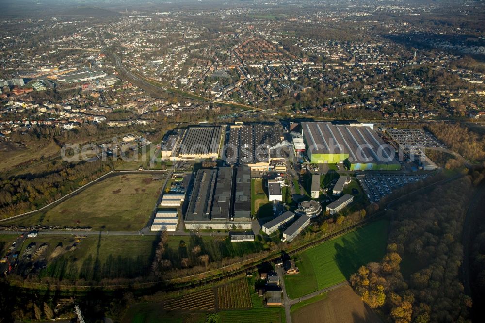 Aerial photograph Oberhausen - Company grounds and facilities of GHH Rand and MAN Diesel & Turbo in autumnal Oberhausen in the state of North Rhine-Westphalia