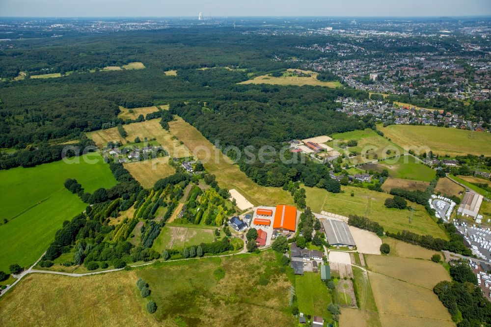 Mülheim an der Ruhr from above - Premises of the nursery Egon Brock with warehouses, corporate buildings and production facilities in Muelheim an der Ruhr in North Rhine-Westphalia