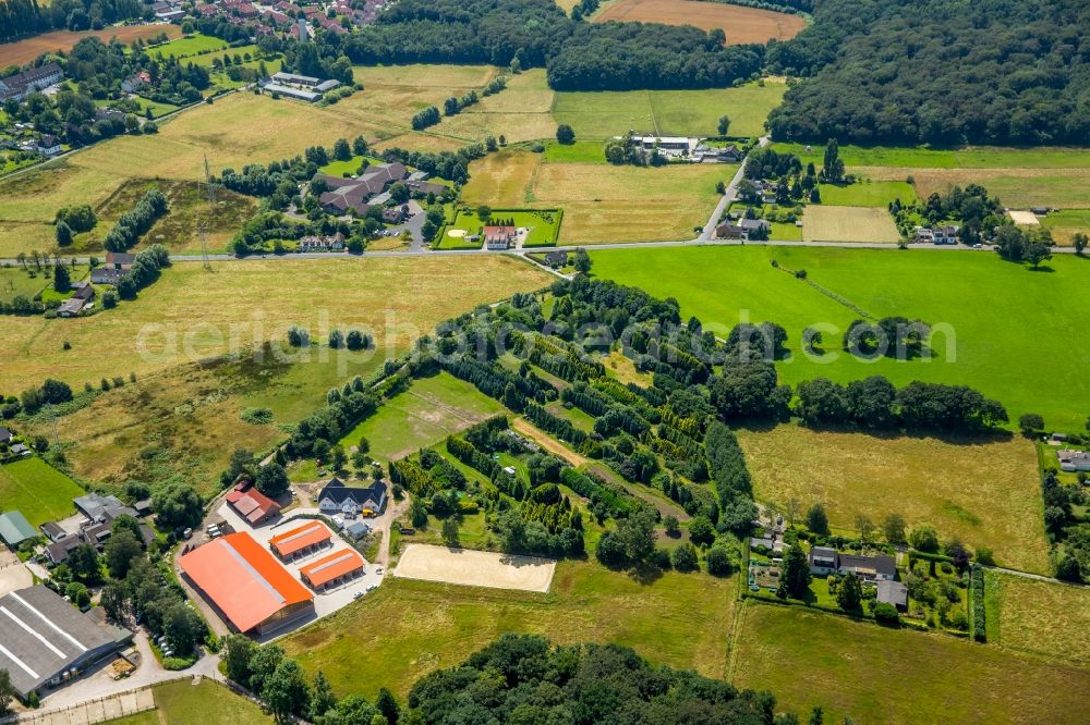 Mülheim an der Ruhr from above - Premises of the nursery Egon Brock with warehouses, corporate buildings and production facilities in Muelheim an der Ruhr in North Rhine-Westphalia